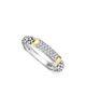 Lagos Lagos 14K Yellow Gold & Sterling Silver Signature Caviar Diamond Pave Station Ring, 0.19 tcw - 1