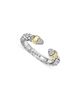 Lagos Lagos 14K Yellow Gold & Sterling Silver Signature Caviar Diamond Stack Ring, 0.05 tcw - 1
