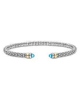 Lagos Lagos 14K Yellow Gold & Sterling Silver Signature Caviar Gemstone Cuff Bracelet