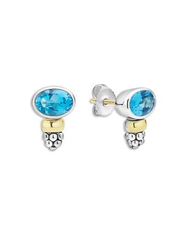 Lagos Lagos 14K Yellow Gold & Sterling Silver Topaz Stud Earrings