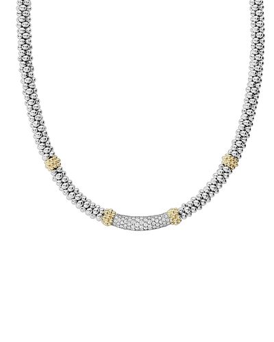 Lagos Lagos 18K Gold & Sterling Silver Diamond Lux Collar Necklace, 18