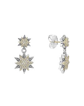 Lagos Lagos 18K Gold & Sterling Silver North Star Diamond Double Drop Earrings