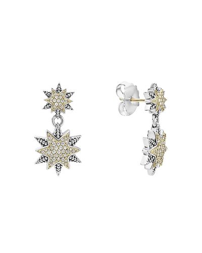 Lagos Lagos 18K Gold & Sterling Silver North Star Diamond Double Drop Earrings
