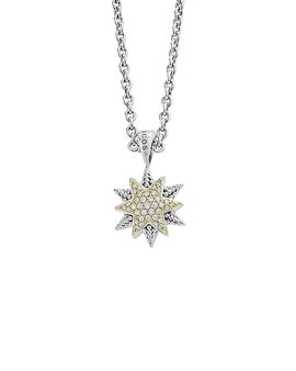 Lagos Lagos 18K Gold & Sterling Silver North Star Diamond Small Pendant Necklace, 16