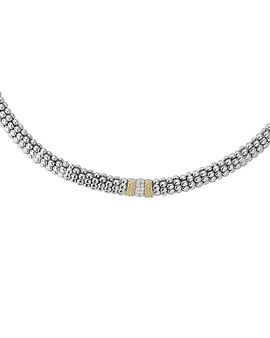Lagos Lagos 18K Gold and Sterling Silver Diamond Lux Necklace, 18