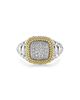 Lagos Lagos 18K Gold and Sterling Silver Diamond Lux Square Ring - 2