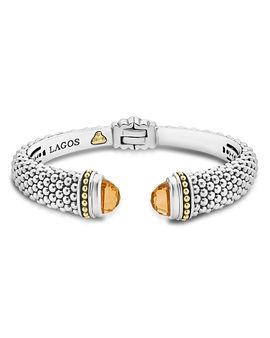 Lagos Lagos 18K Gold and Sterling Silver Rittenhouse Citrine Cuff, 12mm