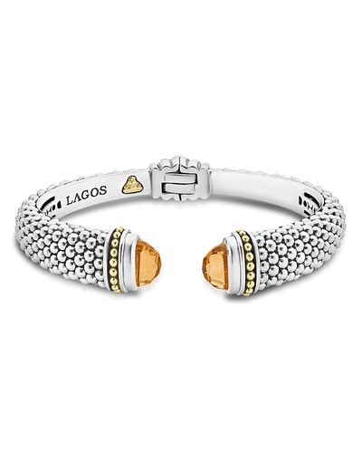 Lagos Lagos 18K Gold and Sterling Silver Rittenhouse Citrine Cuff, 12mm