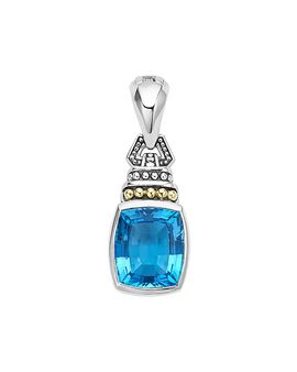 Lagos Lagos 18K Gold and Sterling Silver Rittenhouse Pendant with Swiss Blue Topaz
