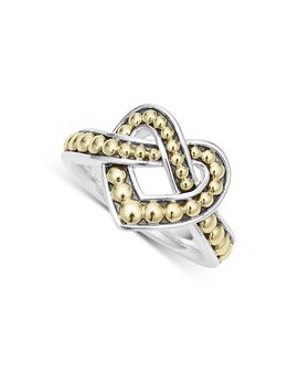 Lagos Lagos 18K Yellow Gold & Sterling Silver Beloved Heart Ring