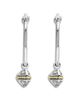 Lagos Lagos 18K Yellow Gold & Sterling Silver Caviar Diamond Pyramid Dangle Hoop Earrings - 3