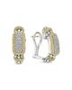 Lagos Lagos 18K Yellow Gold & Sterling Silver Caviar Lux Diamond Huggie Hoop Earrings, 0.41 tcw - 1