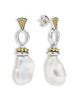 Lagos Lagos 18K Yellow Gold & Sterling Silver Cultured Freshwater Pearl Luna Caviar Drop Earrings - 1