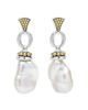 Lagos Lagos 18K Yellow Gold & Sterling Silver Cultured Freshwater Pearl Luna Caviar Drop Earrings - 2