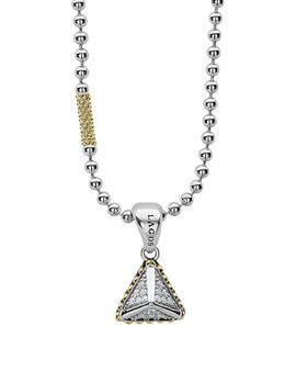 Lagos Lagos 18K Yellow Gold & Sterling Silver Diamond Pendant Necklace, 16-18