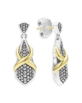 Lagos Lagos 18K Yellow Gold & Sterling Silver Embrace X Caviar Bead Drop Earrings