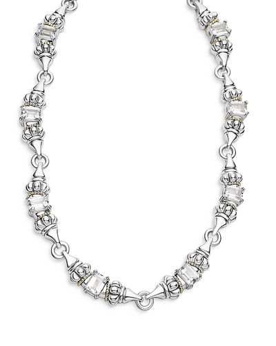 Lagos Lagos 18K Yellow Gold & Sterling Silver Glacier White Topaz Collar Necklace, 16