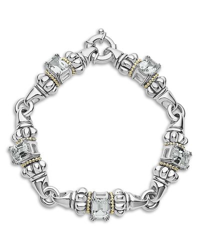 Lagos Lagos 18K Yellow Gold & Sterling Silver Glacier White Topaz Link Bracelet