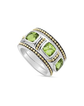 Lagos Lagos 18K Yellow Gold & Sterling Silver Rittenhouse Peridot Beaded Ring