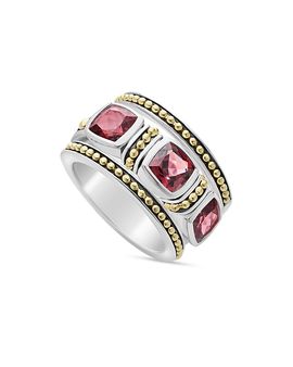 Lagos Lagos 18K Yellow Gold & Sterling Silver Rittenhouse Rhodolite Garnet Beaded Ring