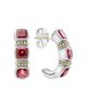 Lagos Lagos 18K Yellow Gold & Sterling Silver Rittenhouse Rhodolite Garnet Half Hoop Earrings - 3