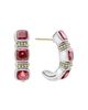 Lagos Lagos 18K Yellow Gold & Sterling Silver Rittenhouse Rhodolite Garnet Half Hoop Earrings - 4