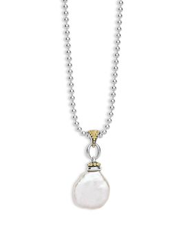 Lagos Lagos 18K Yellow Gold & Sterling Silver Signature Caviar Cultured Freshwater Pearl Pendant Necklace, 16-18