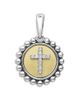 Lagos Lagos 18K Yellow Gold & Sterling Silver Signature Caviar Diamond Cross Bead Frame Pendant, 0.05 tcw - 1