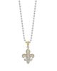 Lagos Lagos 18K Yellow Gold & Sterling Silver Signature Caviar Diamond Fleur de Lys Pendant Necklace, 16-18 - 1