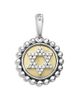 Lagos Lagos 18K Yellow Gold & Sterling Silver Signature Caviar Diamond Star of David Bead Frame Pendant, 0.12 tcw - 1