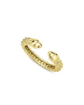 Lagos Lagos 18K Yellow Gold Signature Caviar Stack Cuff Ring