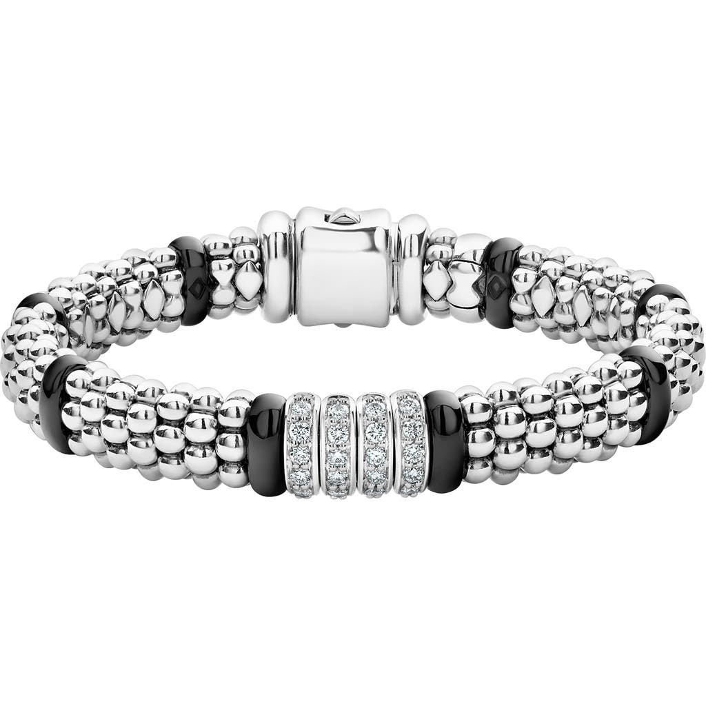 LAGOS LAGOS Black Caviar Diamond 4-Link Bracelet