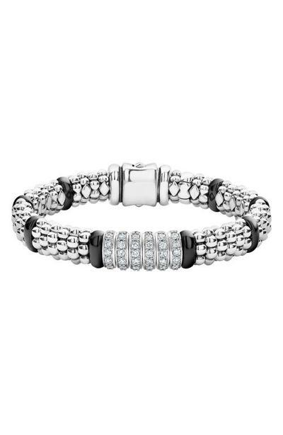 LAGOS LAGOS Black Caviar Diamond 6-Link Bracelet