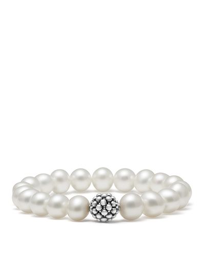 Lagos Lagos Caviar Ball Beaded Cultured Pearl Bracelet, 10mm