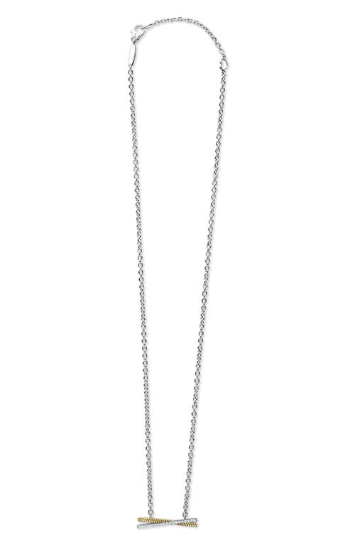 LAGOS LAGOS Caviar Lux Two-Tone X Diamond Pendant Necklace