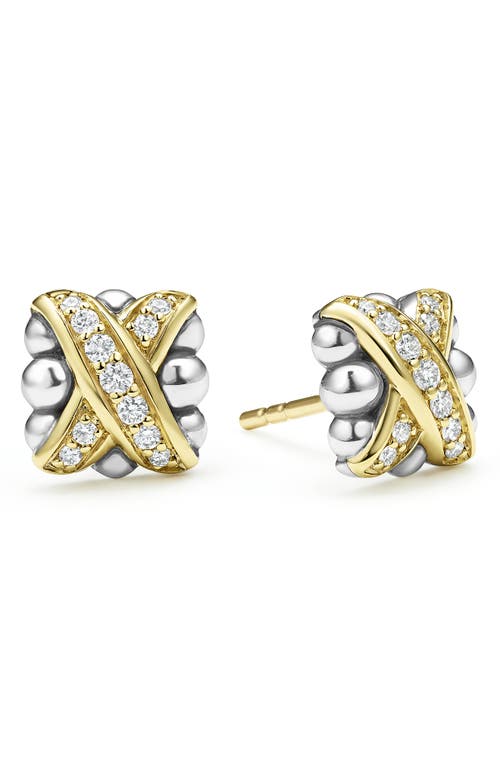 LAGOS LAGOS Embrace Pavé Diamond & Caviar Stud Earrings