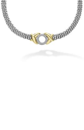 LAGOS LAGOS Embrace Pavé Diamond Circle Caviar Necklace