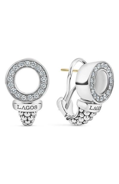 LAGOS LAGOS Enso Diamond Caviar Circle Earrings