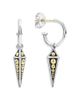 Lagos Lagos Ksl 18K Yellow Gold and Sterling Silver Pyramid Spike Charm Hoop Earrings - 1