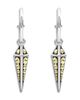 Lagos Lagos Ksl 18K Yellow Gold and Sterling Silver Pyramid Spike Charm Hoop Earrings - 2