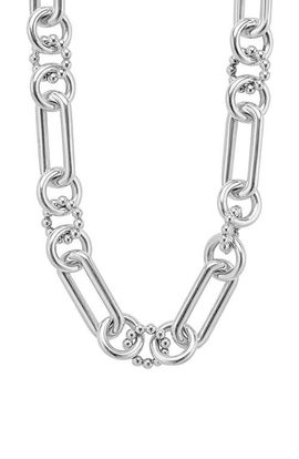 LAGOS LAGOS Large Sterling Silver Caviar Link Necklace 
