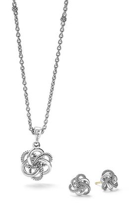 LAGOS LAGOS Love Knot Stud Earrings & Pendant Necklace Set