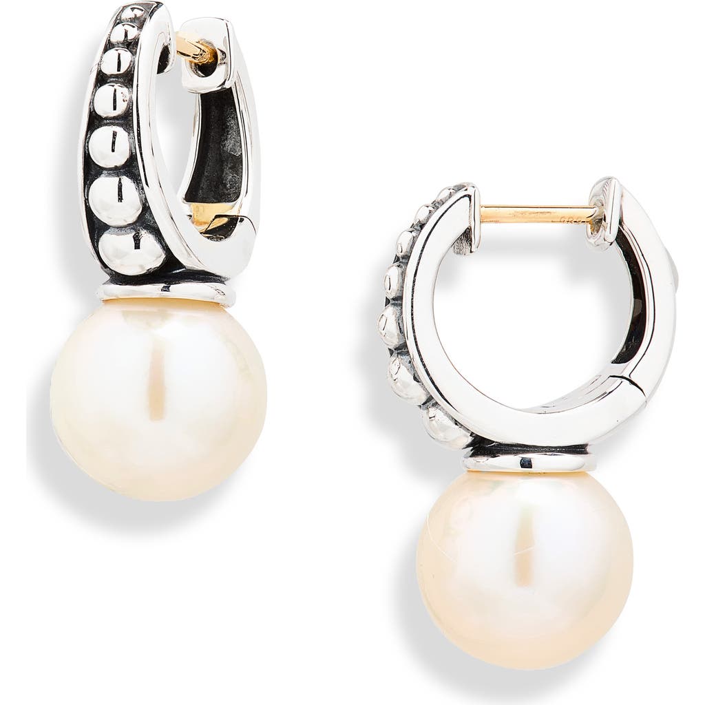 LAGOS LAGOS Luna Freshwater Pearl Huggie Hoop Earrings