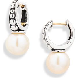 LAGOS LAGOS Luna Freshwater Pearl Huggie Hoop Earrings