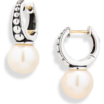 LAGOS LAGOS Luna Freshwater Pearl Huggie Hoop Earrings
