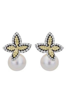 LAGOS LAGOS Luna Pearl Floral Cap Drop Earrings