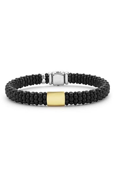 LAGOS LAGOS Men's Anthem Matte Black Ceramic Caviar Beaded Bracelet