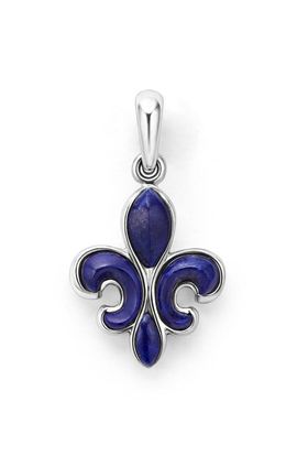 LAGOS LAGOS Men's Anthem Sterling Silver Lapis Lazuli Fleur-de-Lis Amulet 