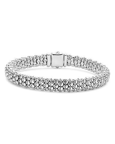 Lagos Lagos Men's Sterling Silver Anthem Skull Caviar Beaded Bracelet