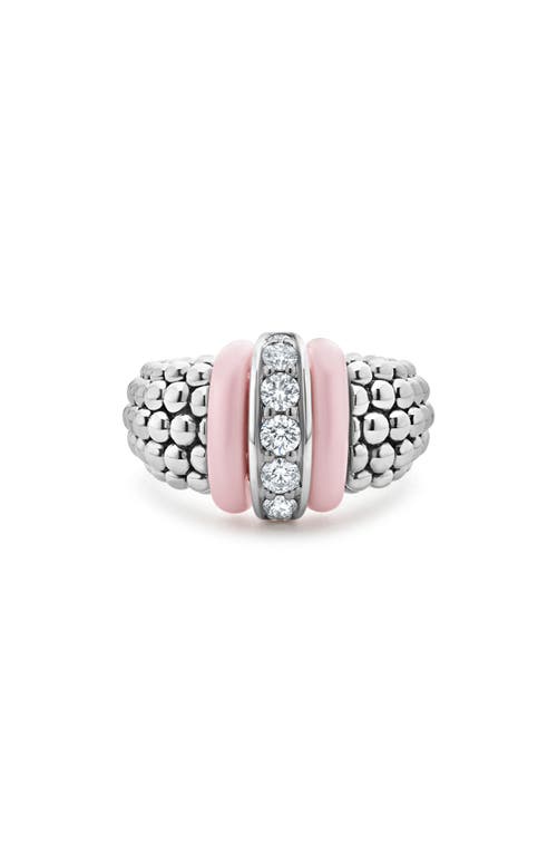 LAGOS LAGOS Pink Caviar Ceramic Diamond Ring (Nordstrom Exclusive) 